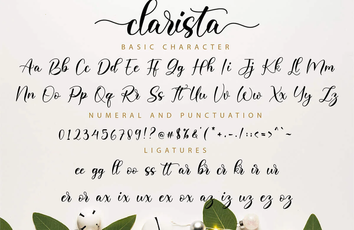 Clarista Calligraphy Font Preview 6