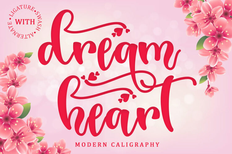Dream Heart Calligraphy Font Feature Image
