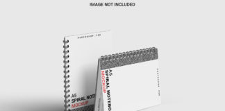 Free Spiral A5 Notebook Mockup