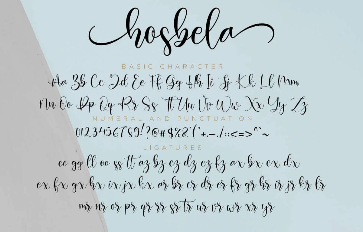 Hosbela Calligraphy Font Preview 8