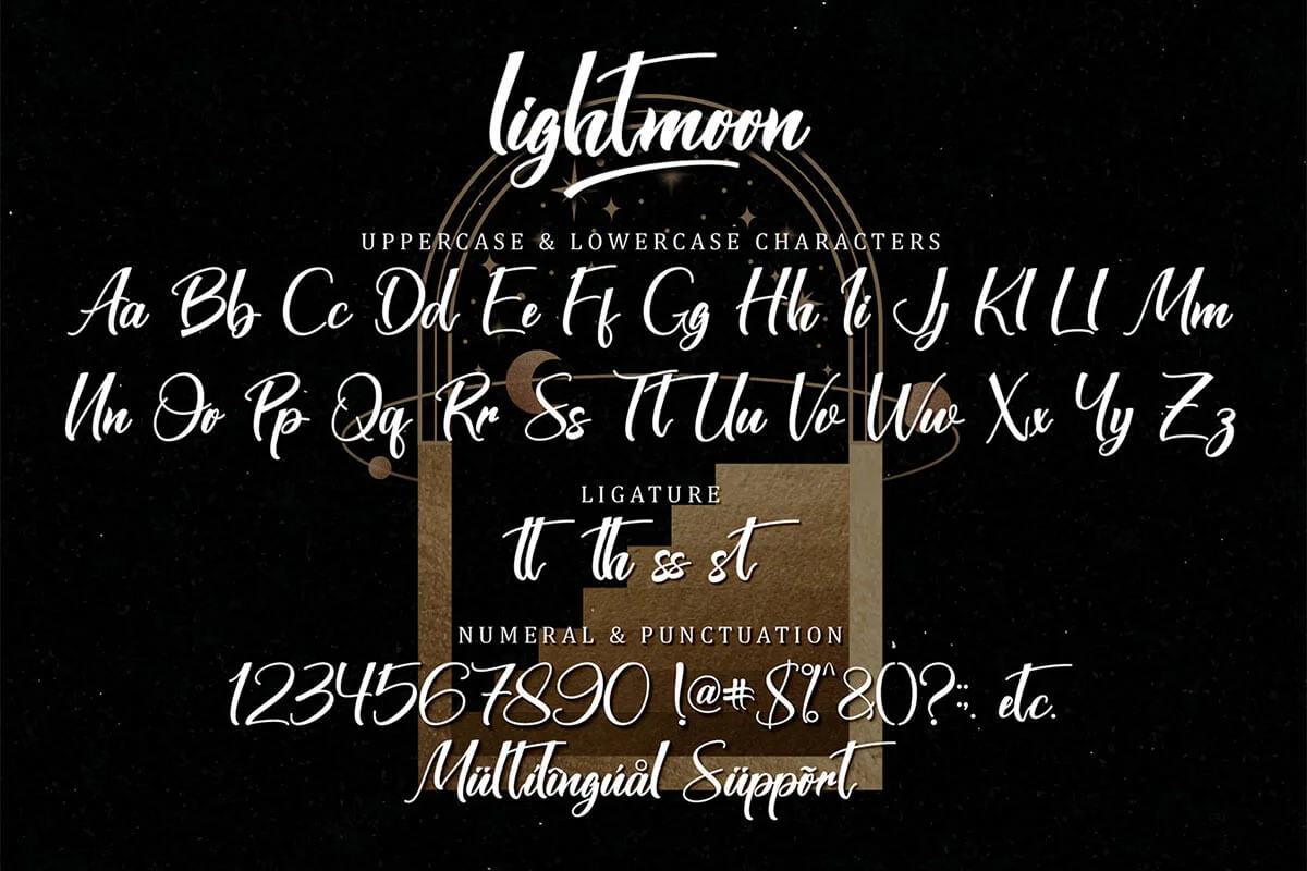 Lightmoon Calligraphy Font Preview 3