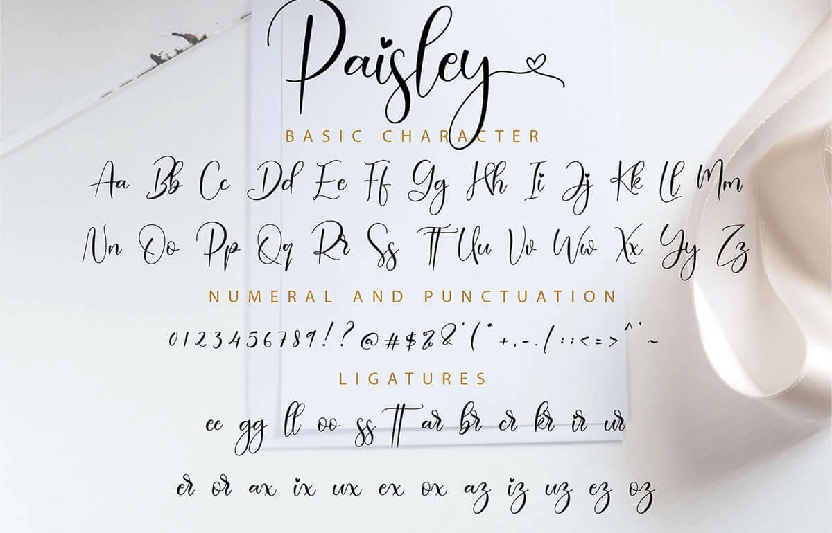 Paisley Calligraphy Font Preview 8