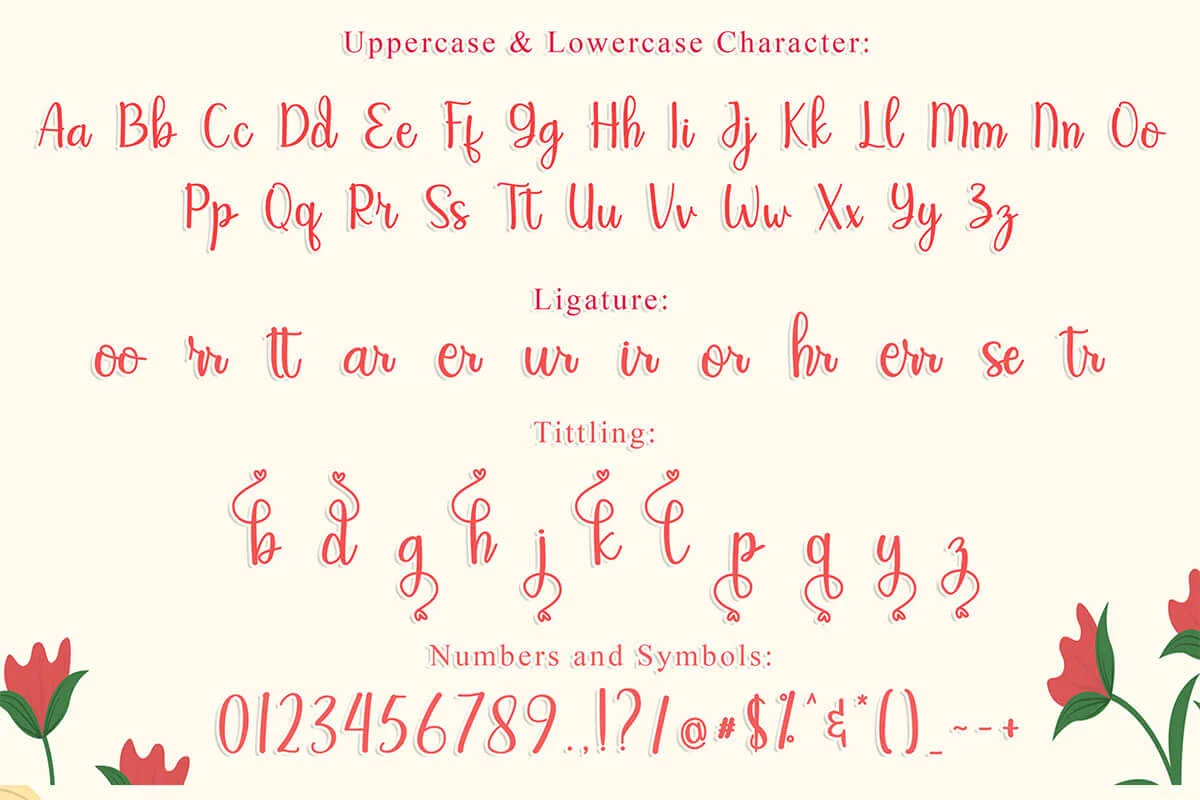 Riseberry Calligraphy Font Preview 4