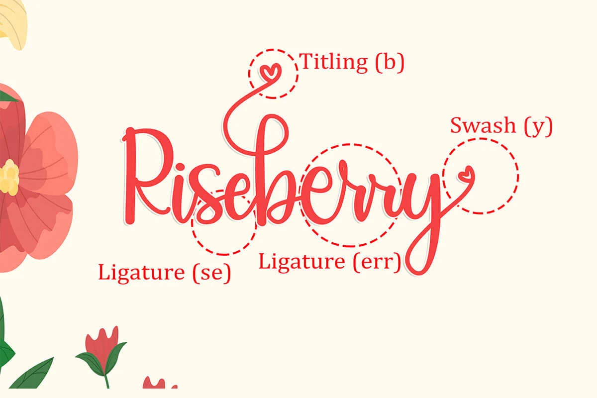Riseberry Calligraphy Font Preview 5