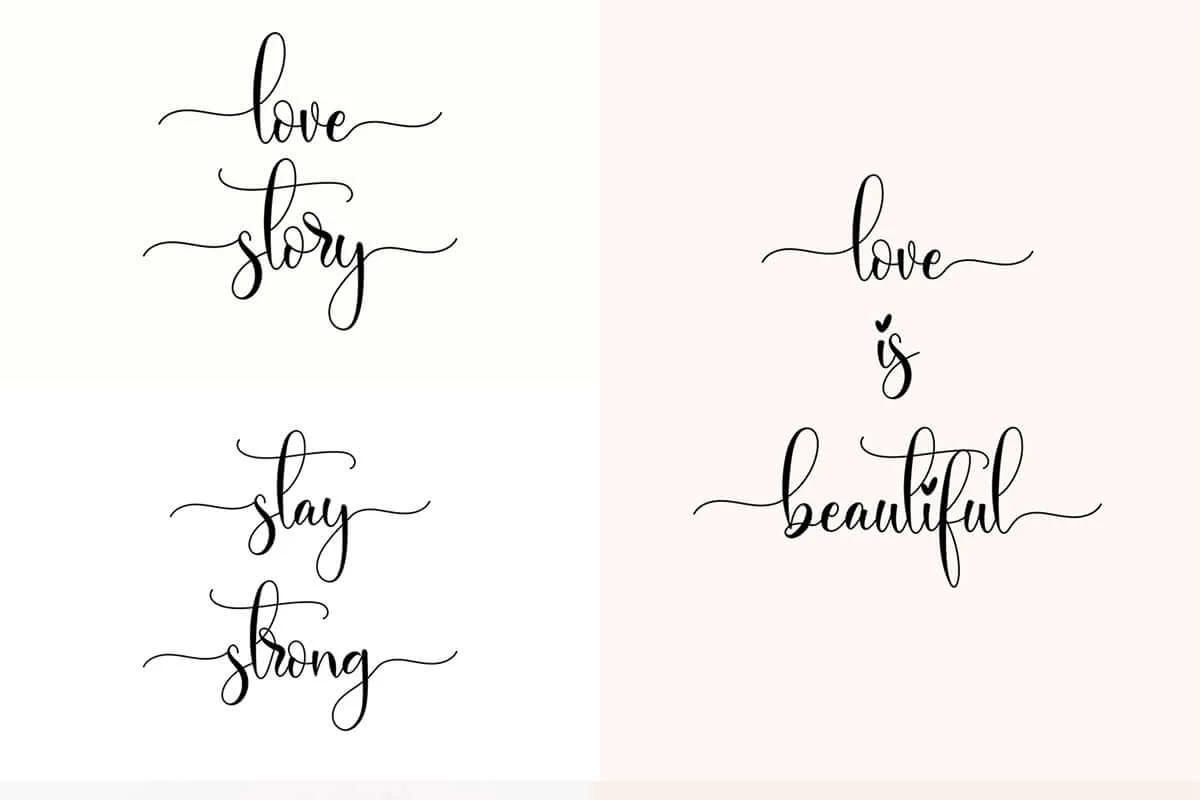 Rosaliana Calligraphy Font Preview 4