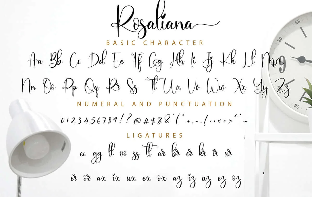 Rosaliana Calligraphy Font Preview 8