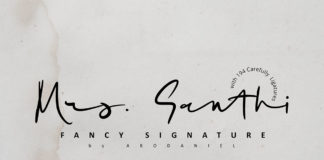 Free Mrs Santhi Signature Font