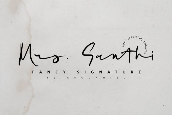 Free Mrs Santhi Signature Font