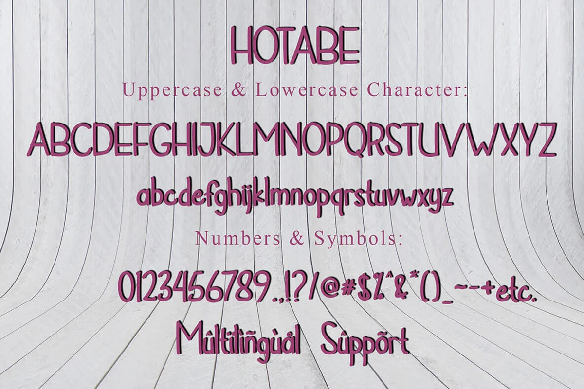 Hotabe Display Font Preview 5