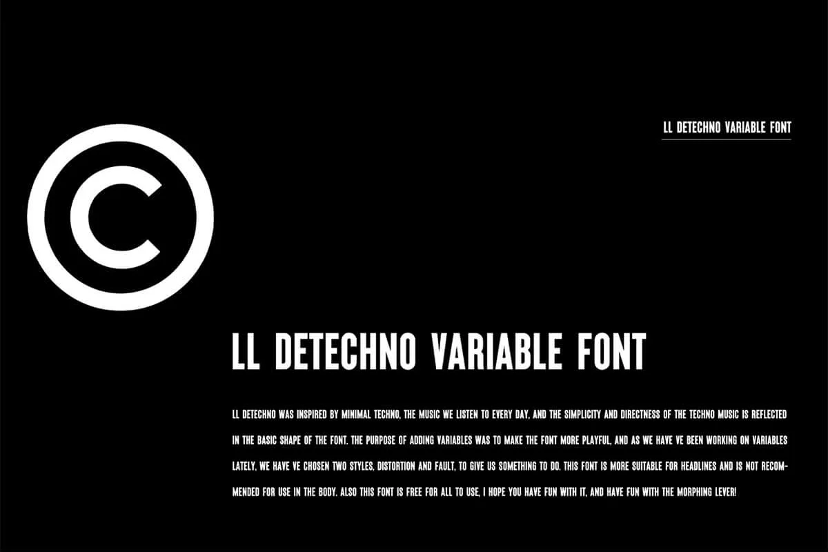 LL DEtechno Display Typeface Preview 1