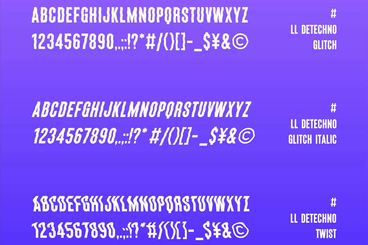 LL DEtechno Display Typeface Preview 3