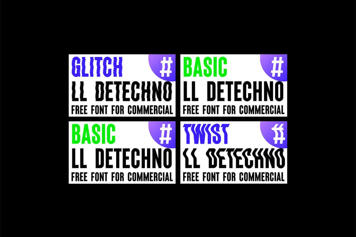 LL DEtechno Display Typeface Preview 6