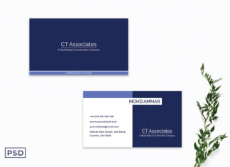 Free Blue Innovative Minimal Business Card Template