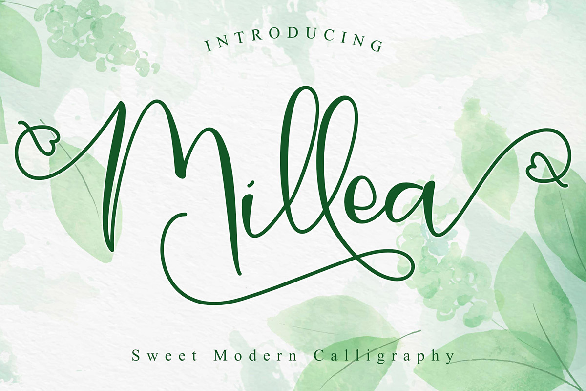 Free Millea Diary Calligraphy Font