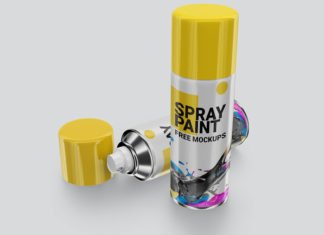 Free Paint Spray Can Mockup