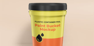 Free Plastic Container Gallon Paint Pail Mockup