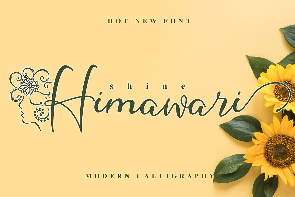Shine Himawari Calligraphy Font