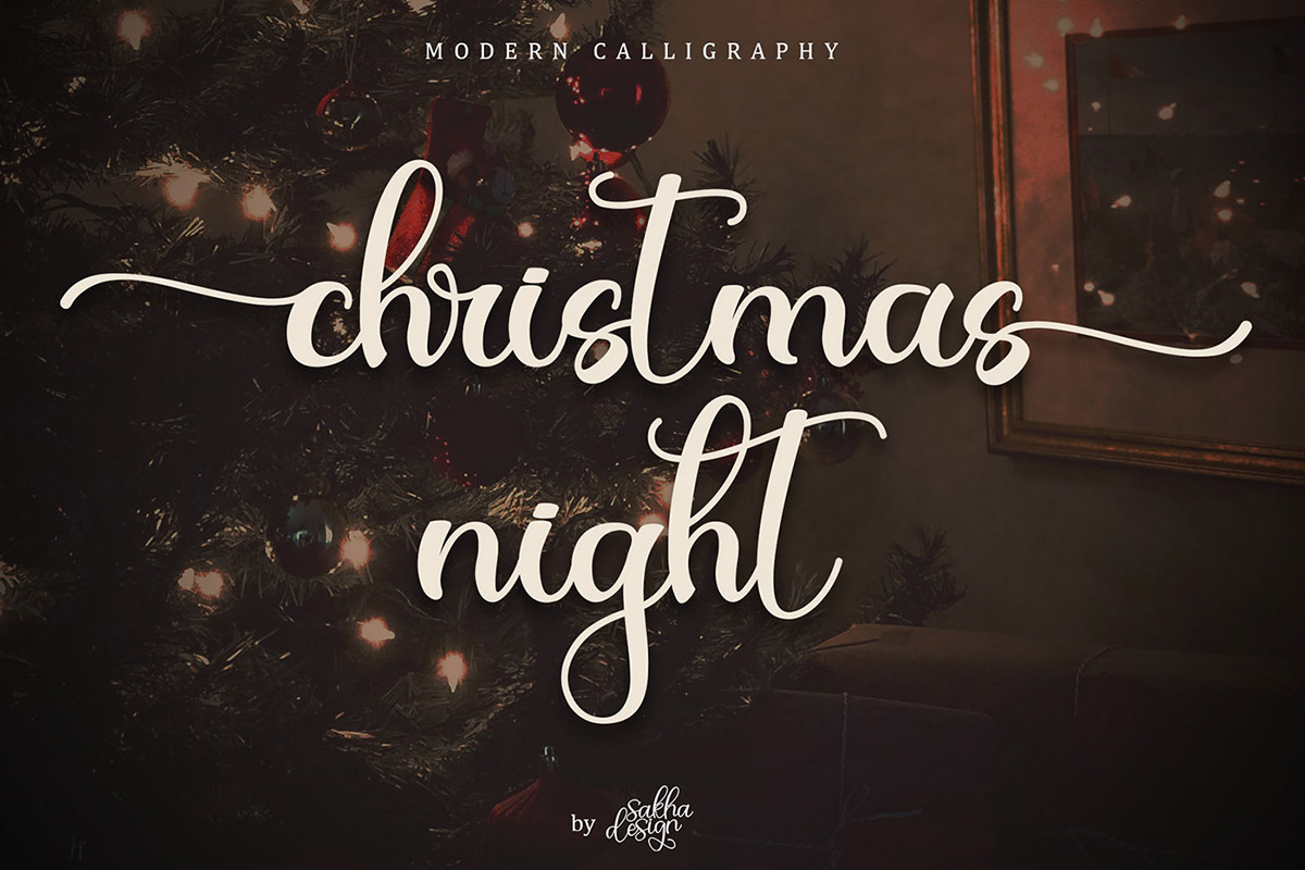 Christmas Night Calligraphy Font