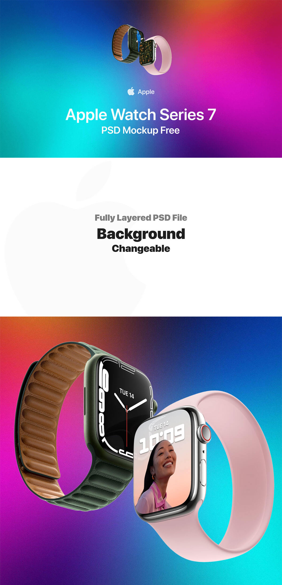 Apple Watch Series 7 PSD Mockup