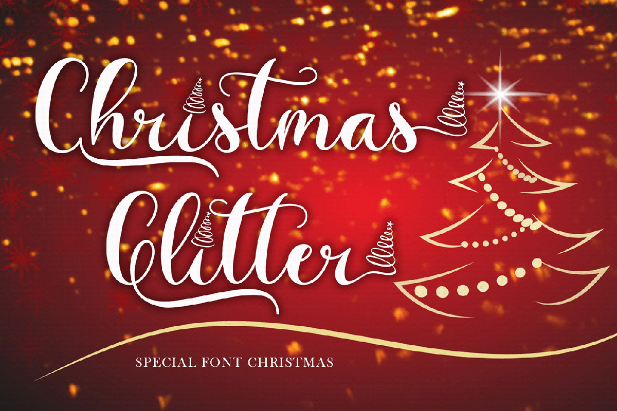 Christmas Glitter Script Font