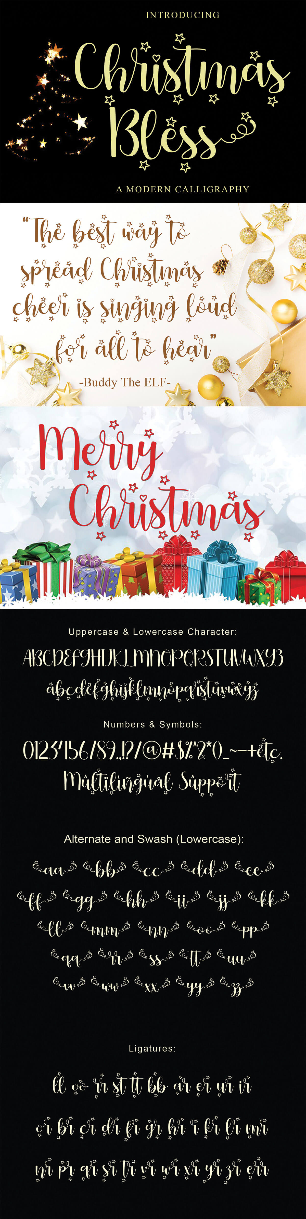 Christmas Bless Calligraphy Font