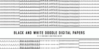 Black And White Doodle Digital Papers