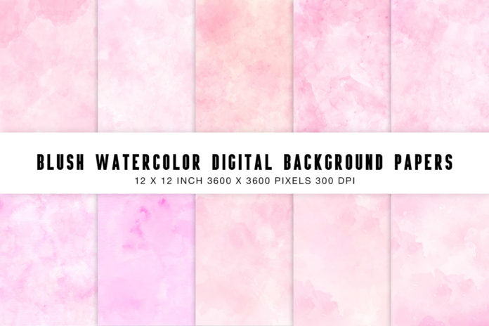 Blush Watercolor Digital Background Papers