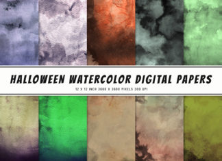 Halloween Watercolor Digital Papers