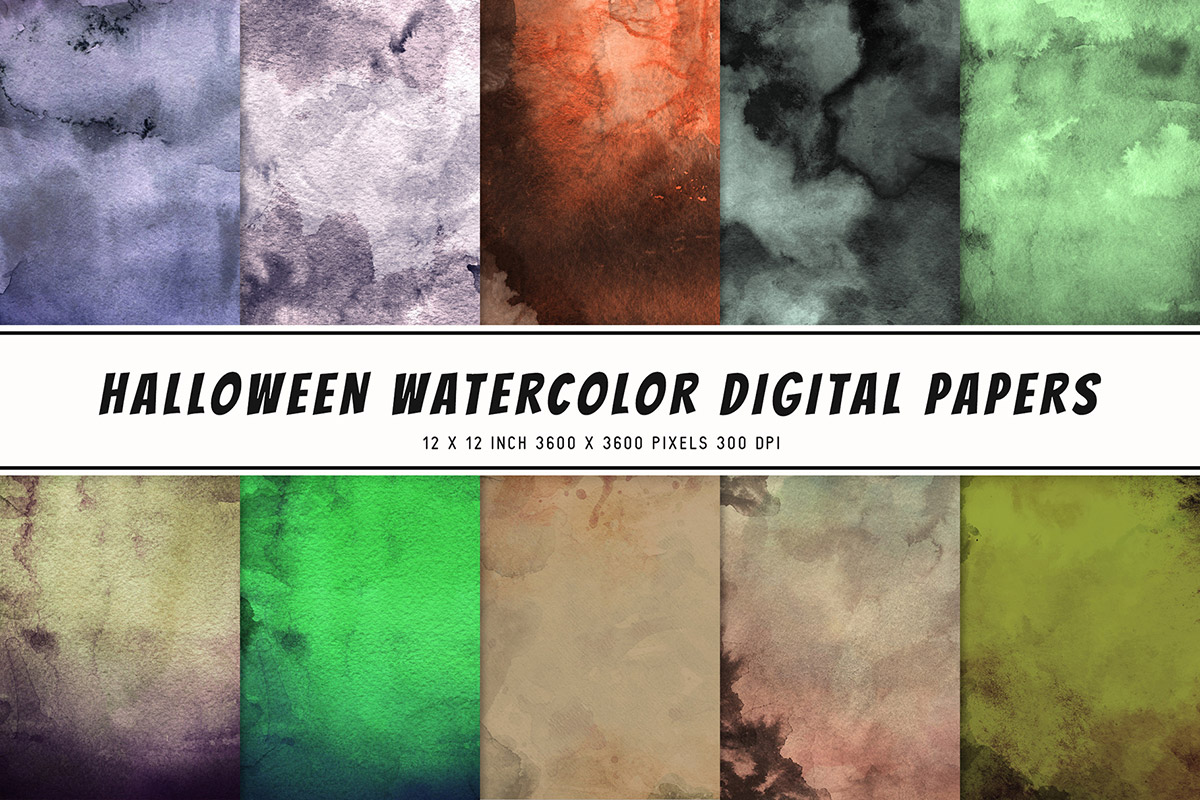 Halloween Watercolor Digital Papers