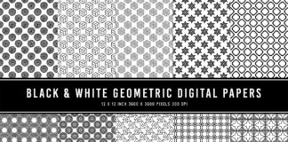 Black & White Geometric Digital Papers