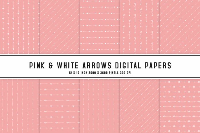 Pink & White Arrows Digital Papers