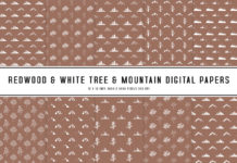 Redwood & White Tree & Mountain Digital Papers