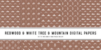 Redwood & White Tree & Mountain Digital Papers