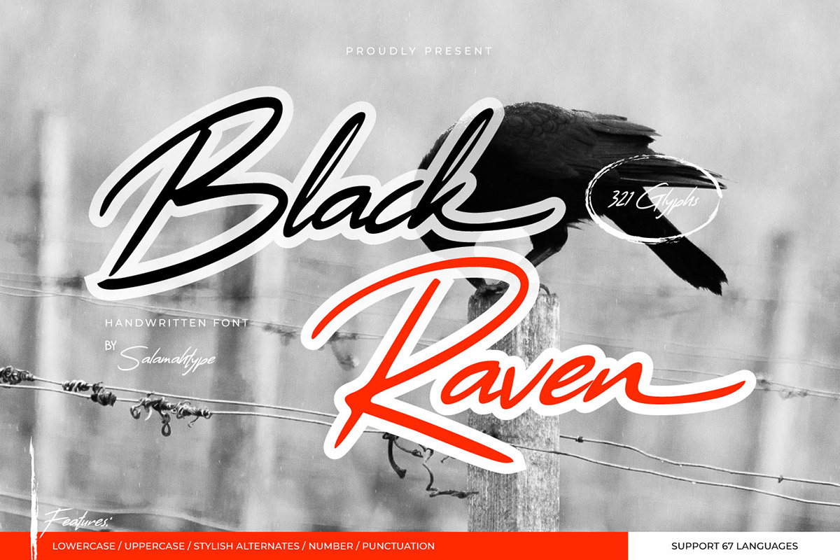 Black Raven Script Font