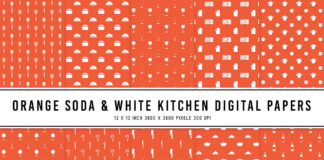 Orange Soda & White Kitchen Digital Papers