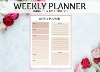 Minimal Weekly Planner Printable