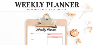 Modern Weekly Planner Printable V3