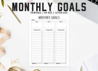Monthly Goals Printable
