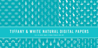 Tiffany & White Natural Digital Papers