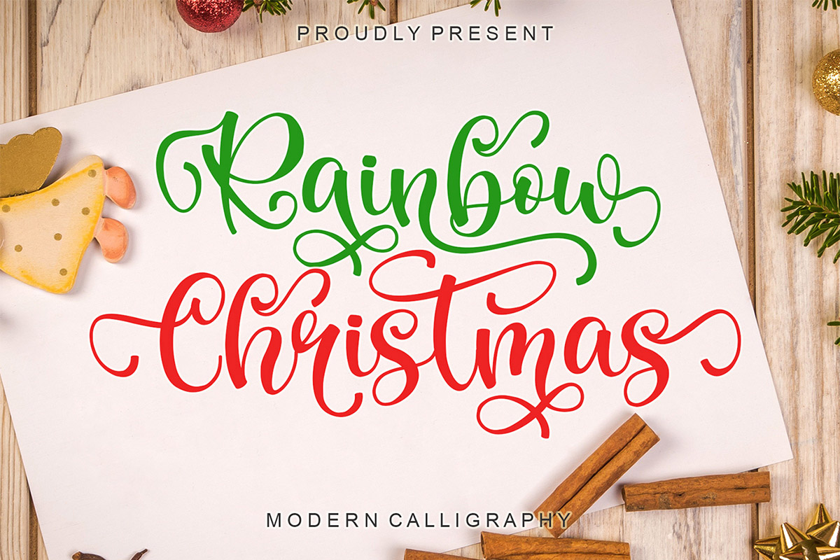 Rainbow Christmas Calligraphy Font