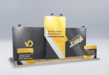 Tension Fabric Pop Up Stand Mockup