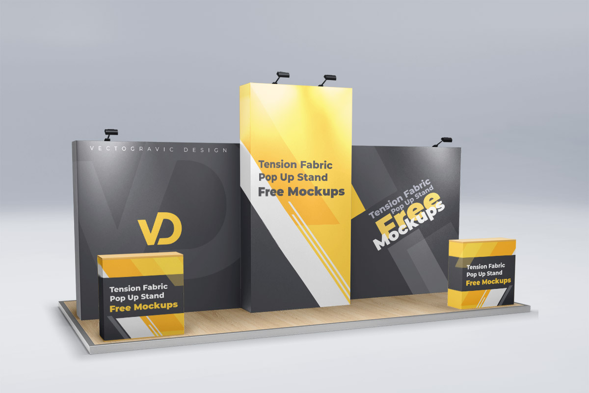 Tension Fabric Pop Up Stand Mockup