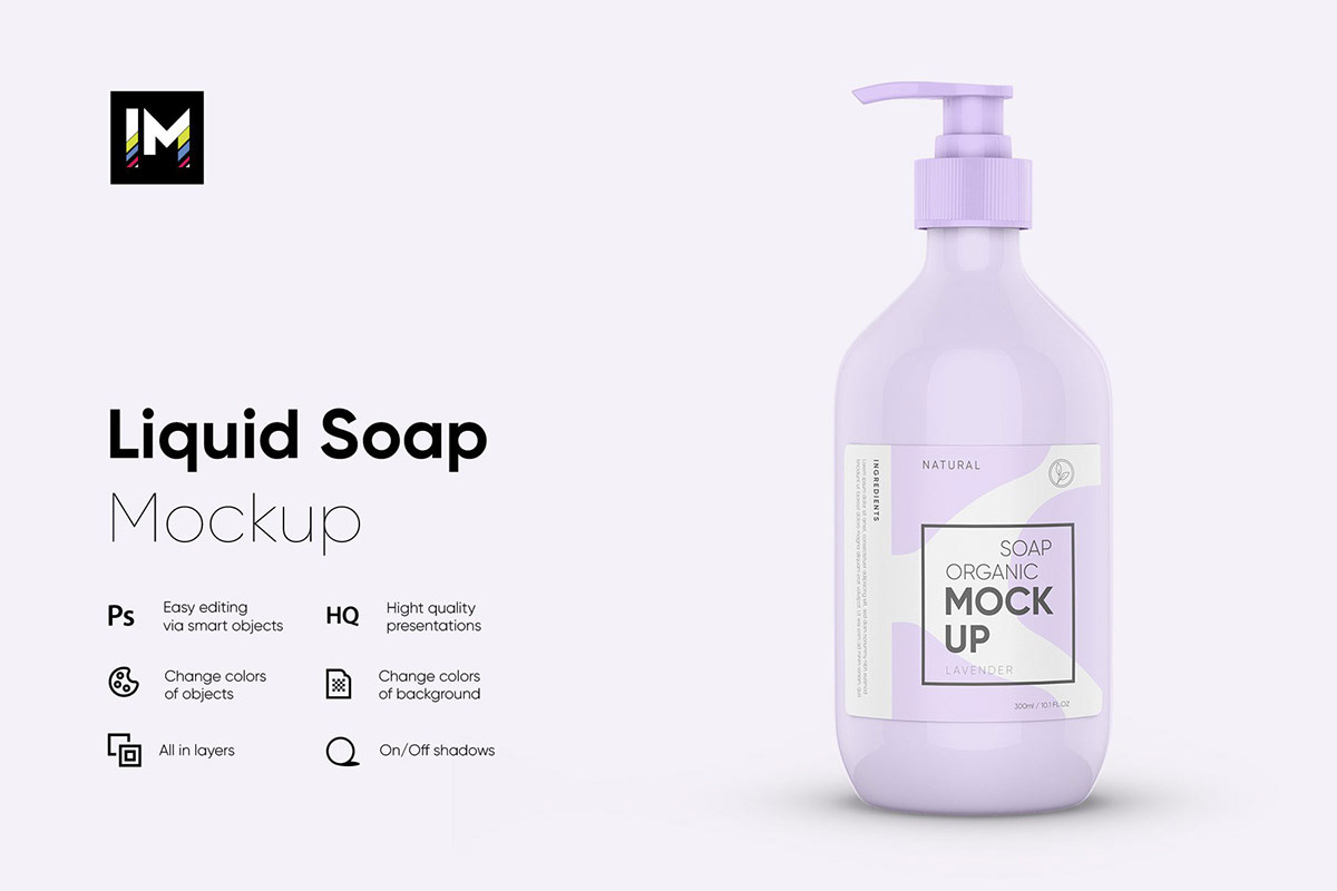 Liquid Soap Bottle PSD Mockup