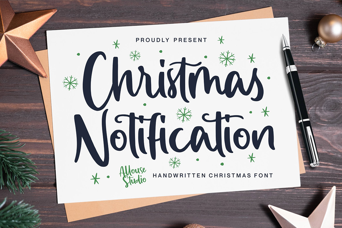 Christmas Notification Handwritten Font