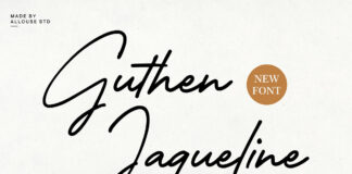 Guthen Jaqueline Signature Font
