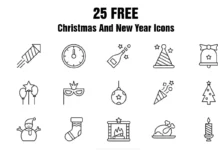 25 Christmas and New Year Icons