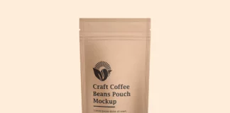 Craft Coffee Pouch Bag Mockup