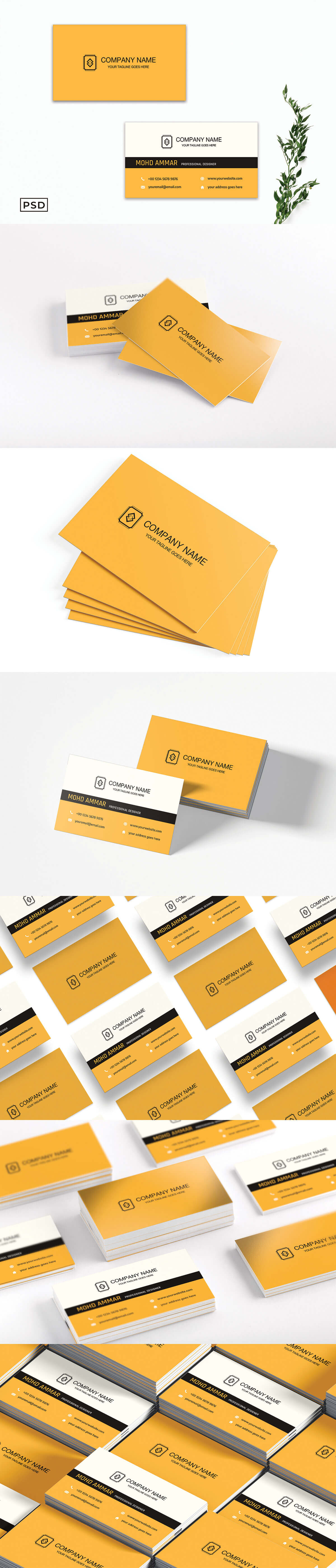Dark Yellow Business Card Template