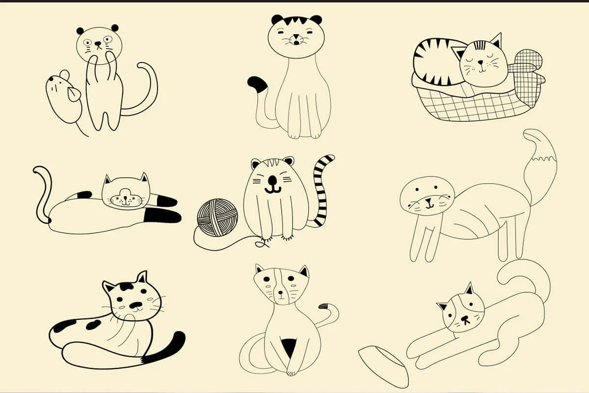 Handmade Cats Cliparts V1 Preview 2