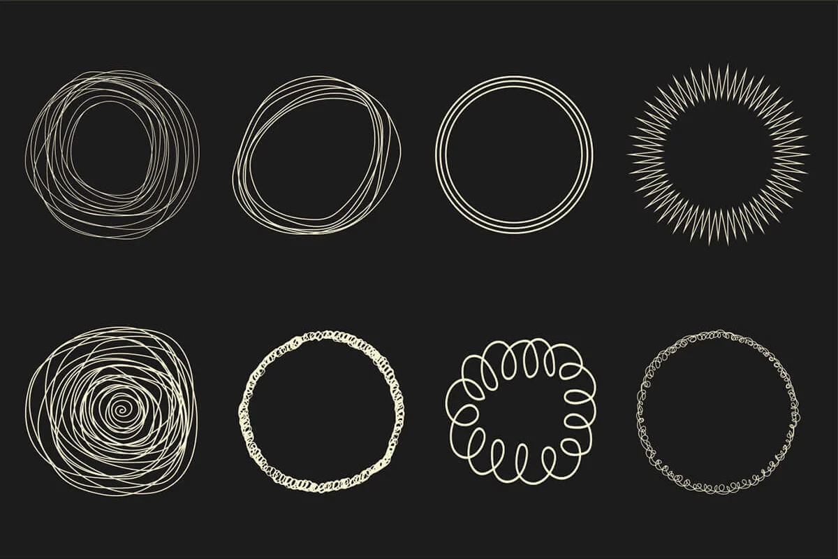 Handmade Circles Cliparts V1 Preview 1